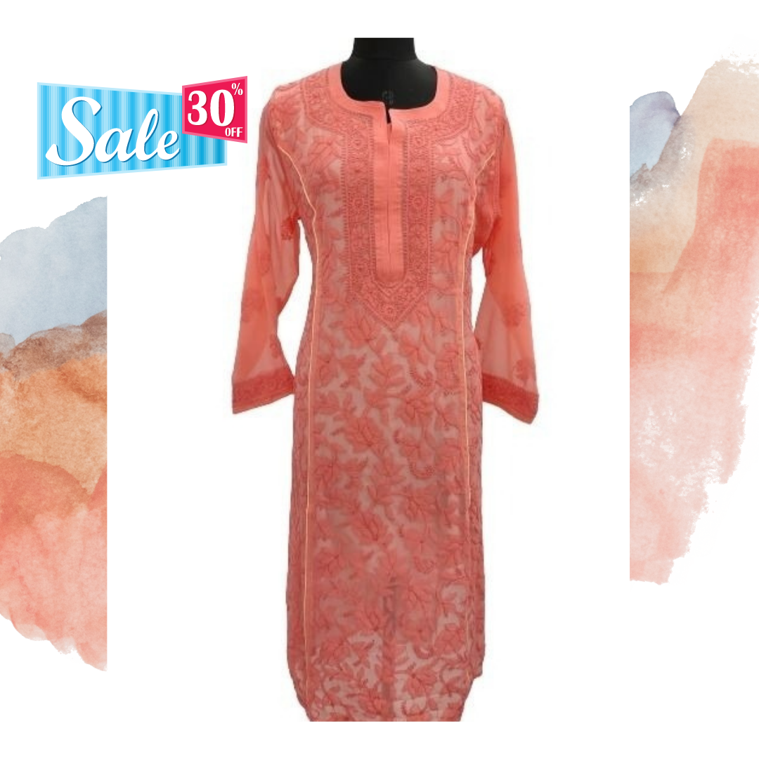 Hand Embroidered Pure Lucknowi Chikankari Kurti VOL 02