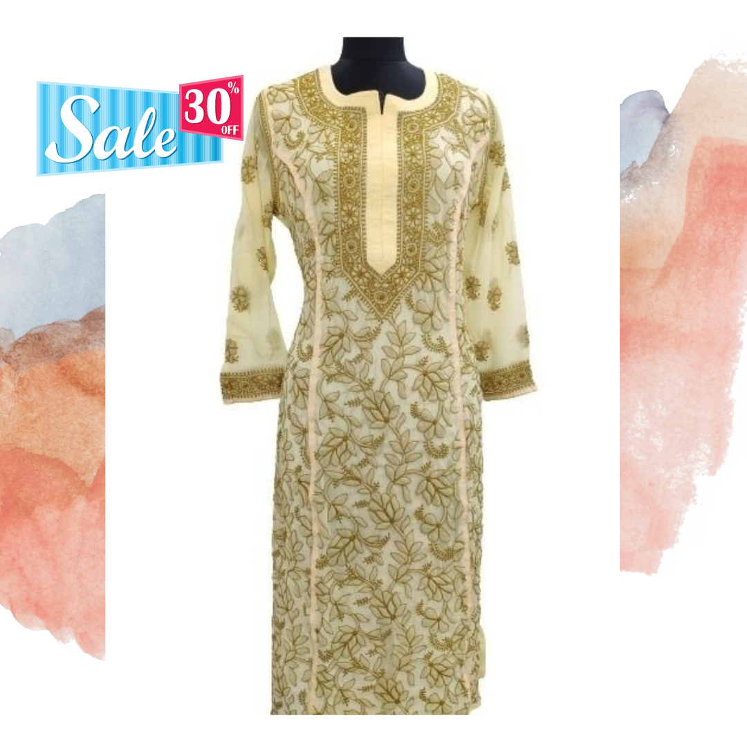 Hand Embroidered Pure Lucknowi Chikankari Kurti VOL 02