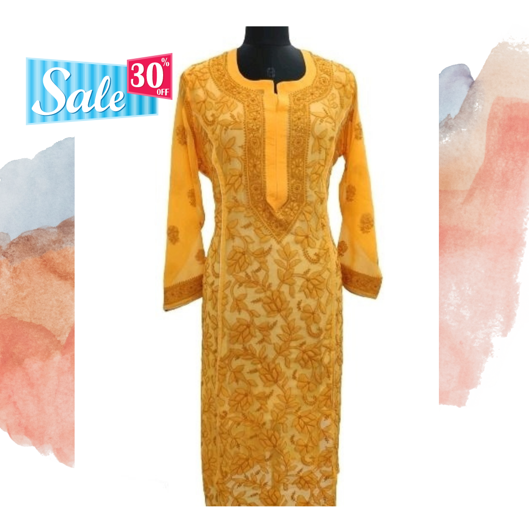 Hand Embroidered Pure Lucknowi Chikankari Kurti VOL 02