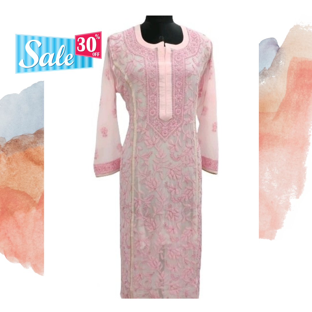 Hand Embroidered Pure Lucknowi Chikankari Kurti VOL 02