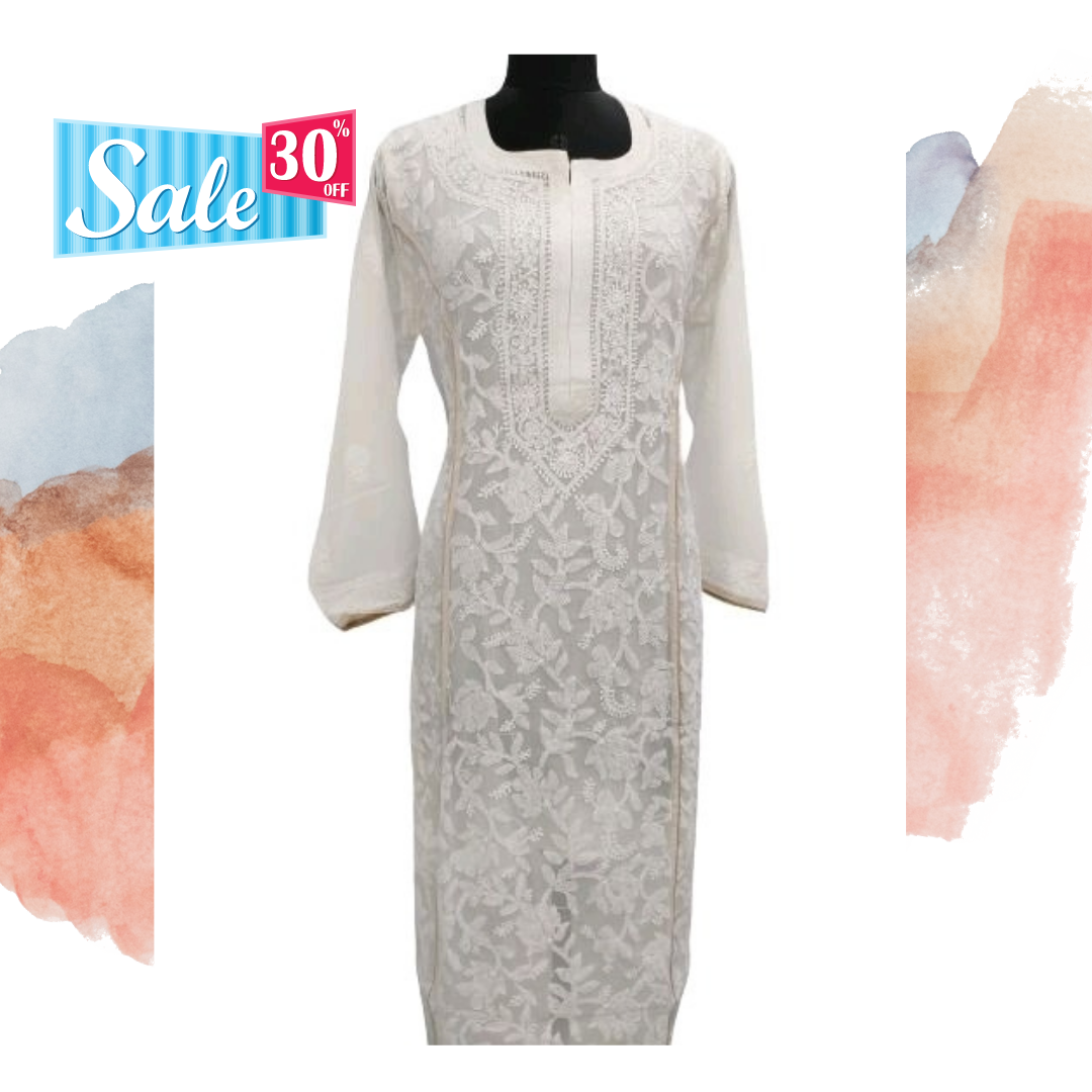 Hand Embroidered Pure Lucknowi Chikankari Kurti VOL 02