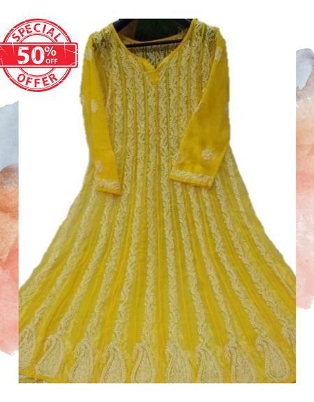 Hand Embroidered Pure Lucknowi Chikankari Kurti VOL 04