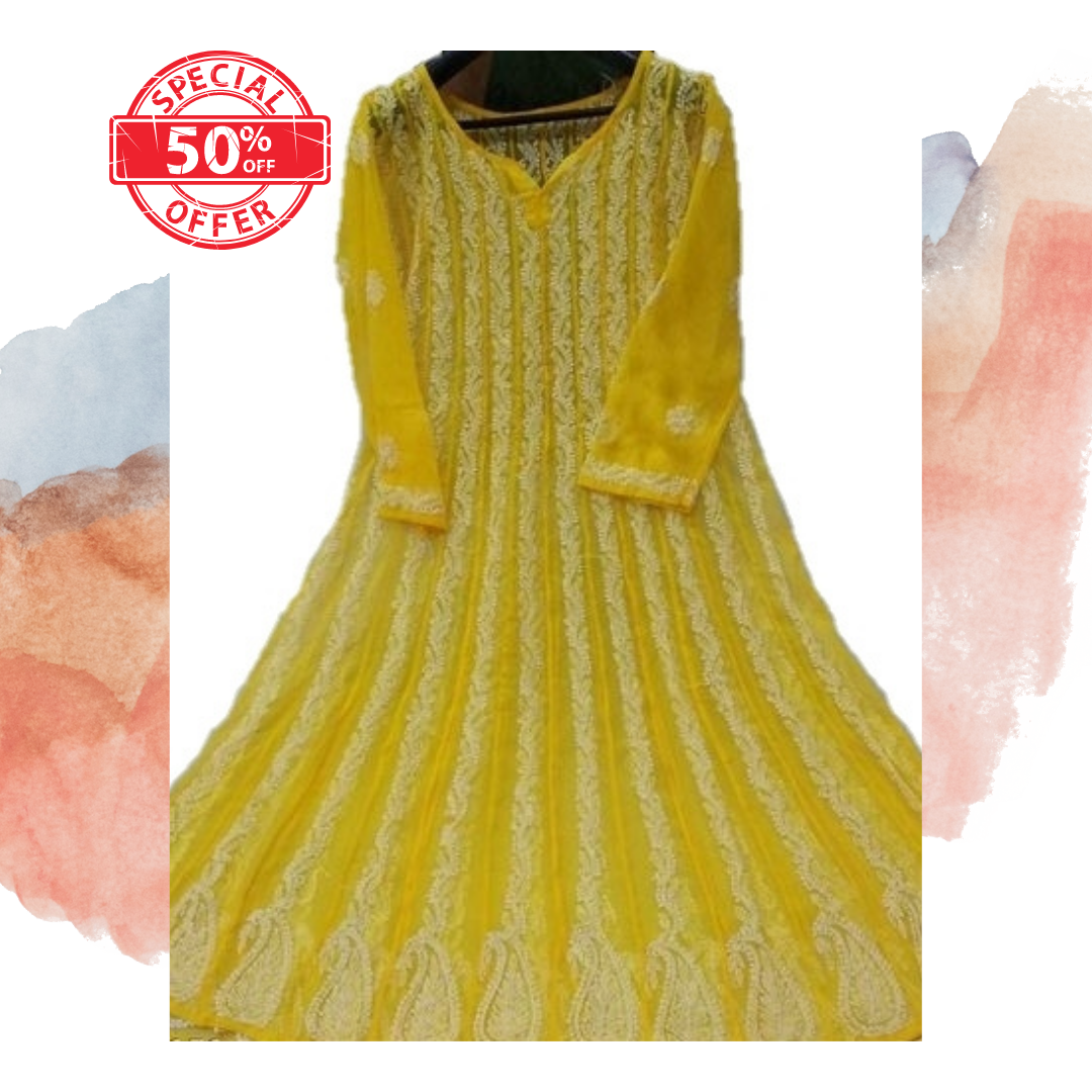 Hand Embroidered Pure Lucknowi Chikankari Kurti VOL 04
