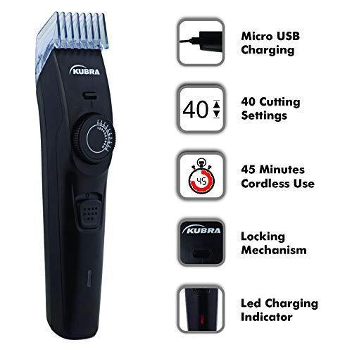 Kubra Hair and Beard Trimmer with USB Charging (1 Year Warranty)