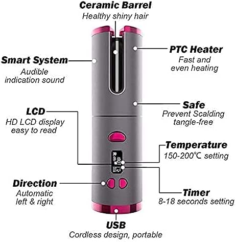 USB Rechargeable Automatic Wireless Electric Hair Curler