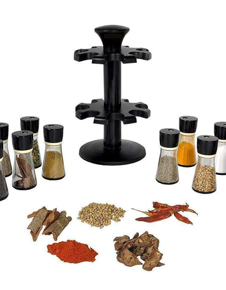 Revolving 16 jar spice rack (Black)