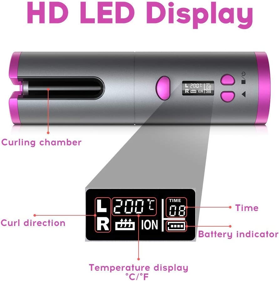 USB Rechargeable Automatic Wireless Electric Hair Curler