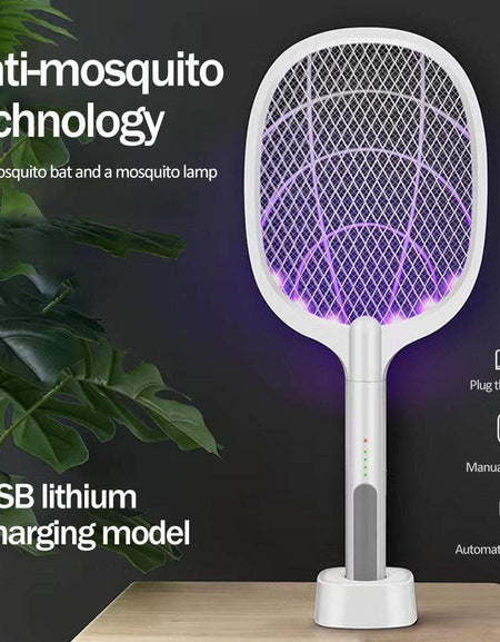 2 in 1 Mosquito USB Rechargeable Racket and Bug Zapper