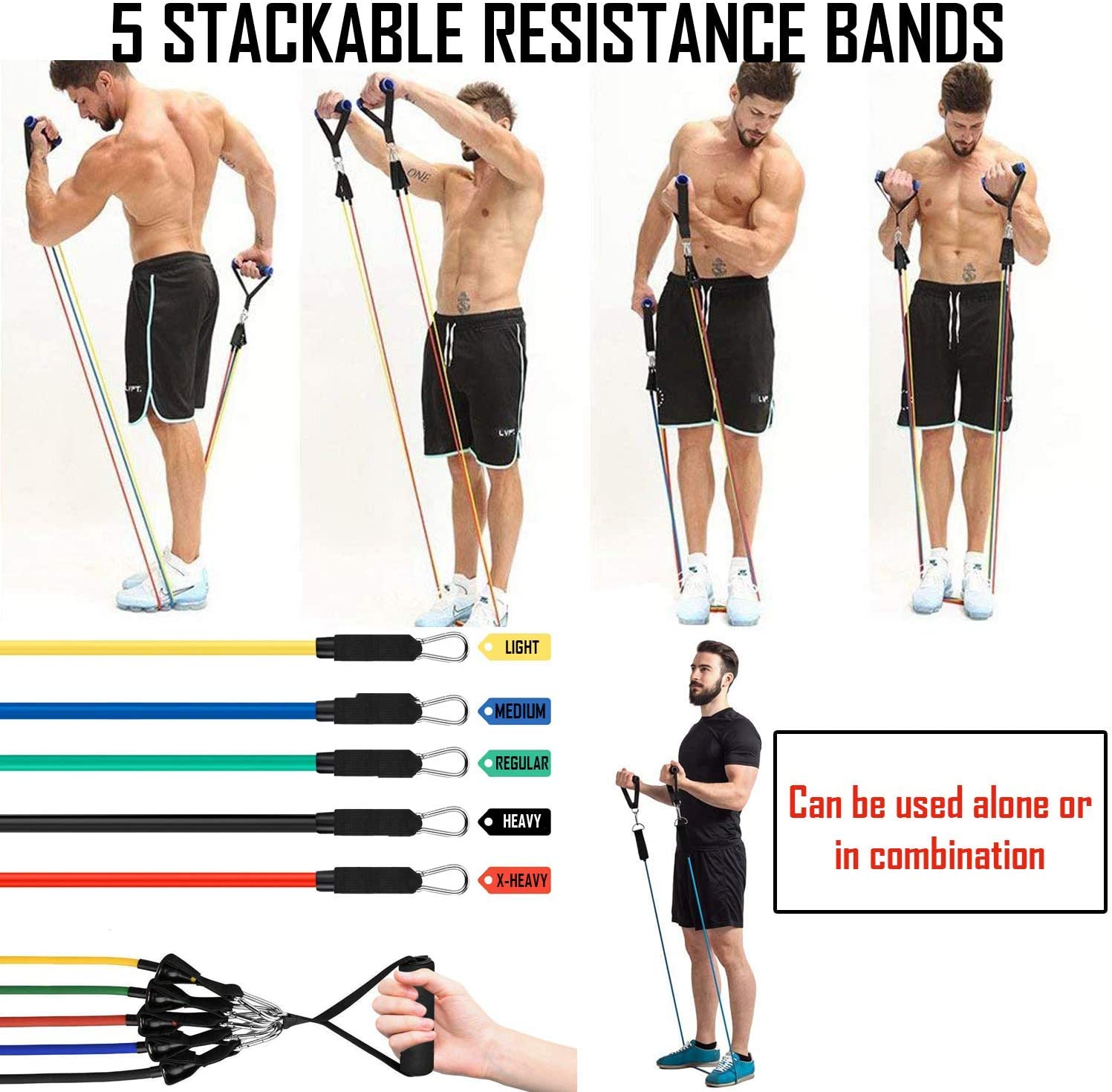 Resistance exercise workout bands set for mens & women's