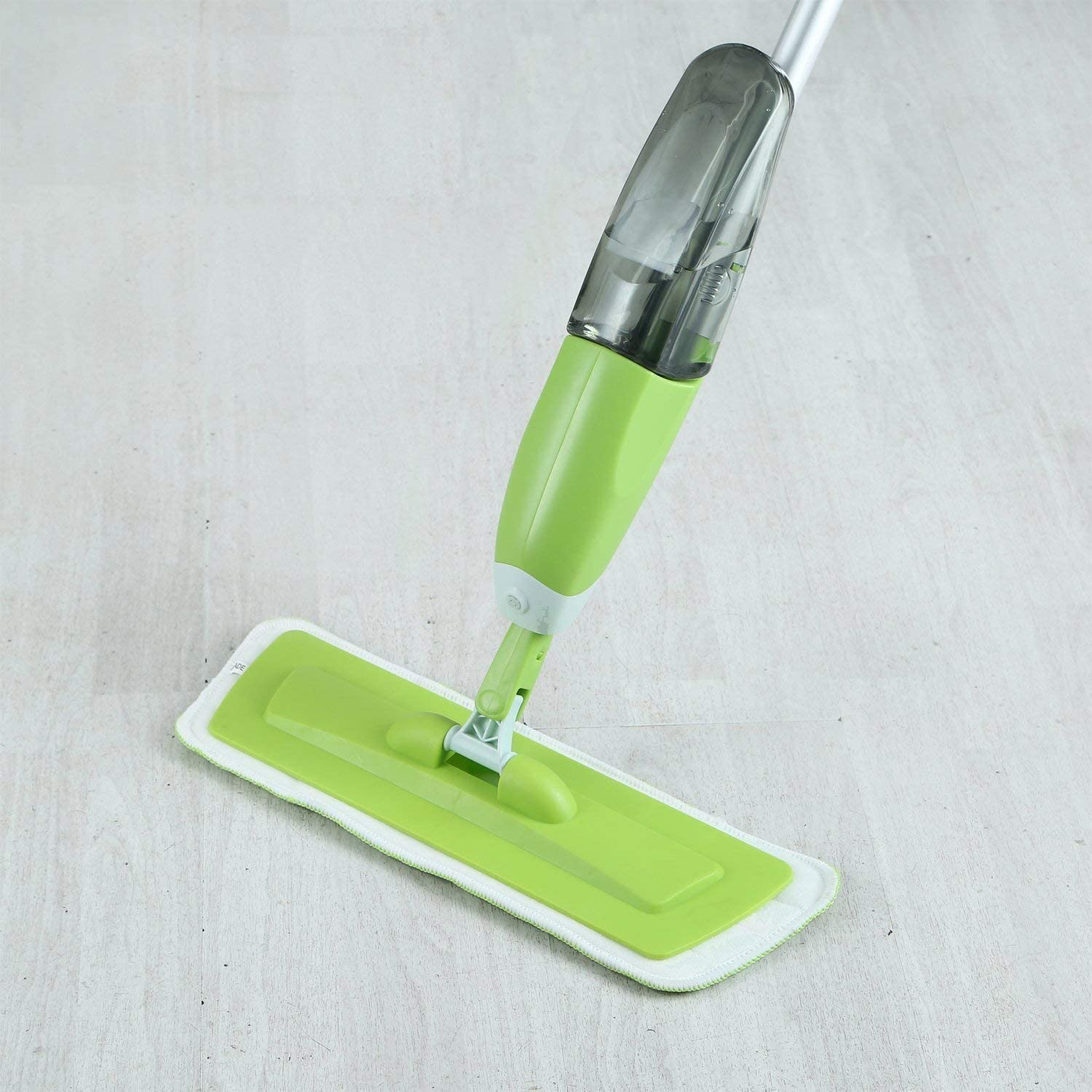 HEALTHY SPRAY MOP WITH REMOVABLE WASHABLE CLEANING MICROFIBER PAD AND INTEGRATED WATER SPRAY MECHANISM