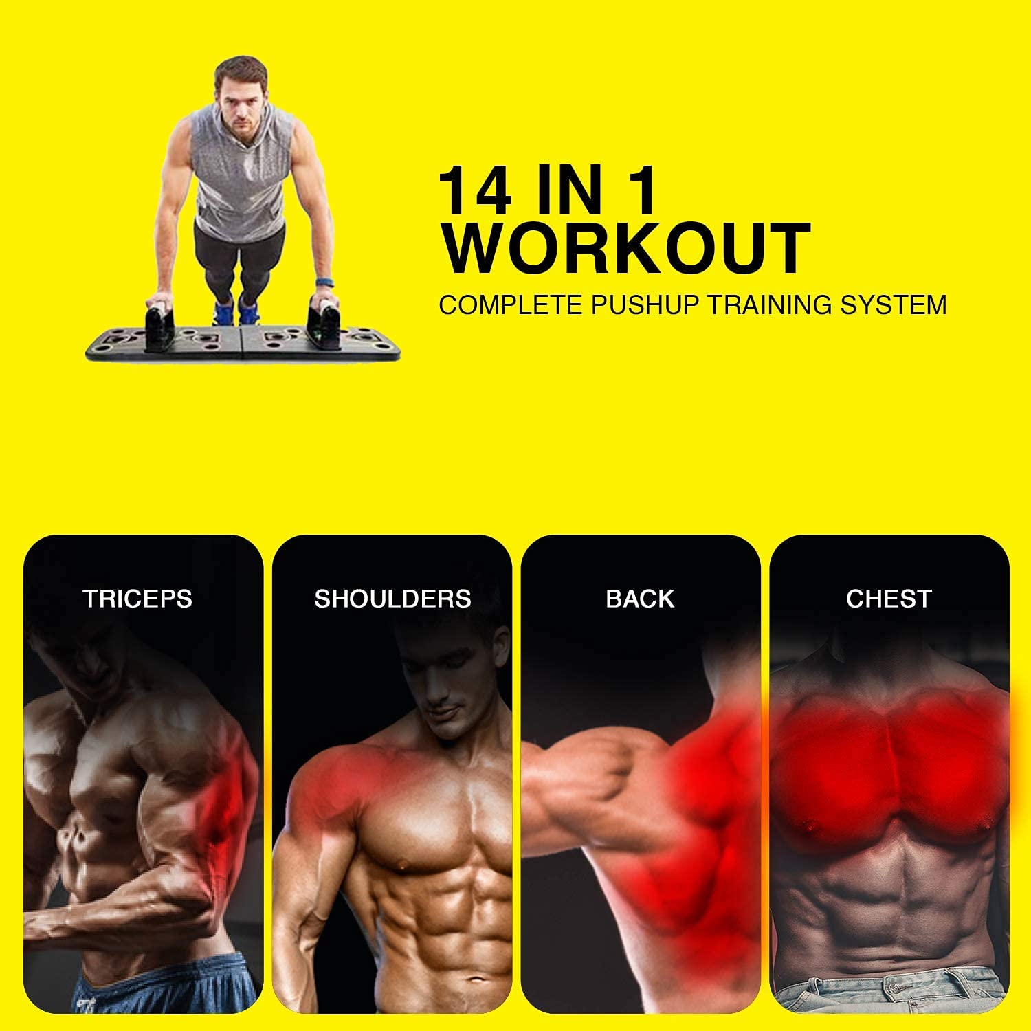 Push Up Board Portable Multi-Function 14 in 1 Push Up Bar Exercise Equipment