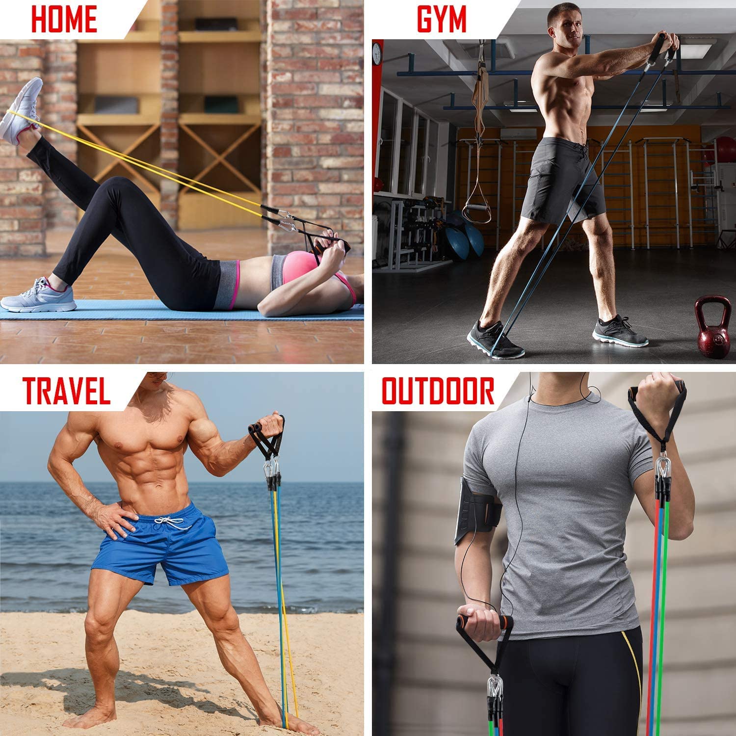 Resistance exercise workout bands set for mens & women's