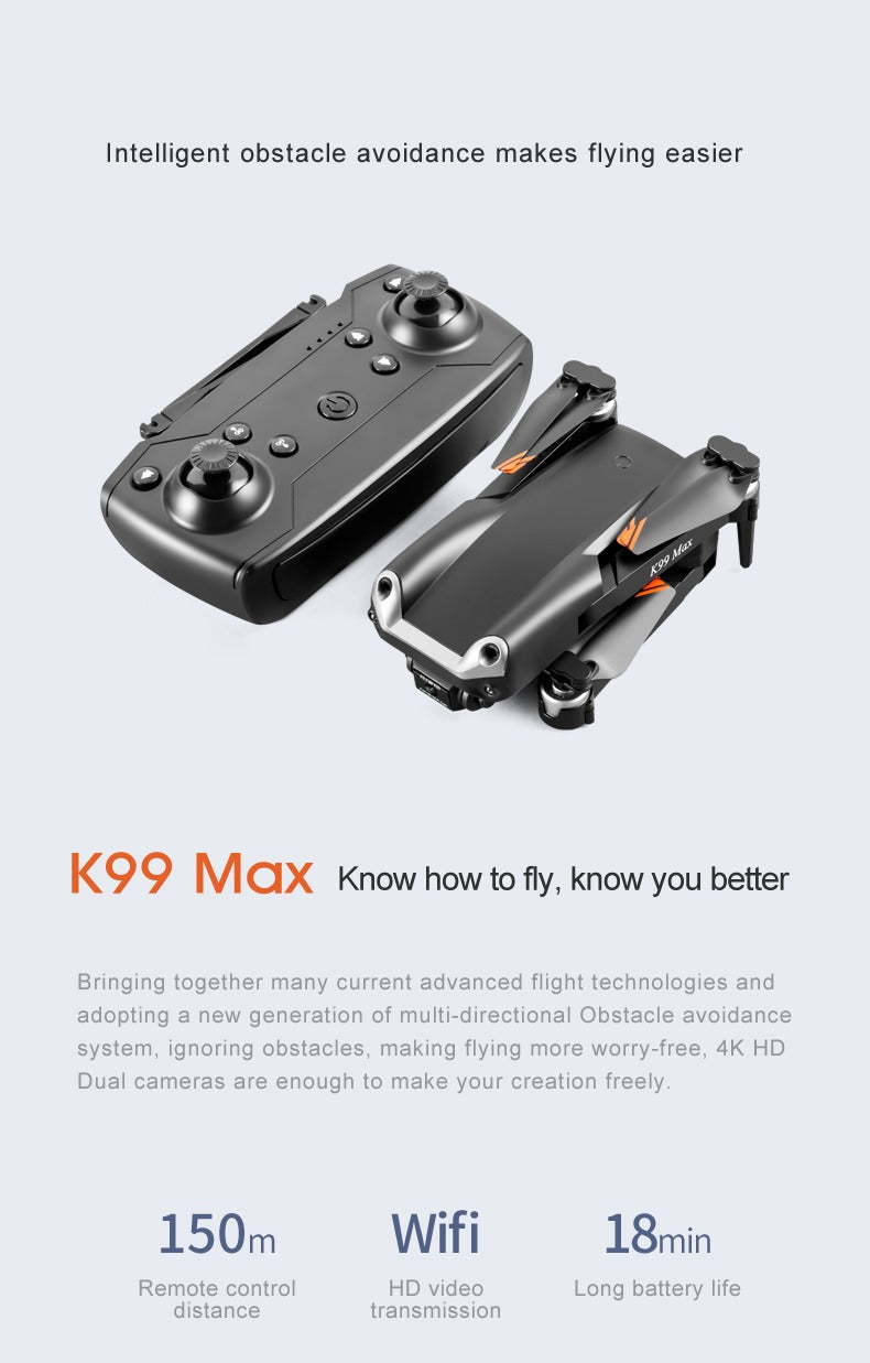 K99 Max 4K HD Camera Quadcopter Toy Drone - Safe and Easy to Fly for All Levels