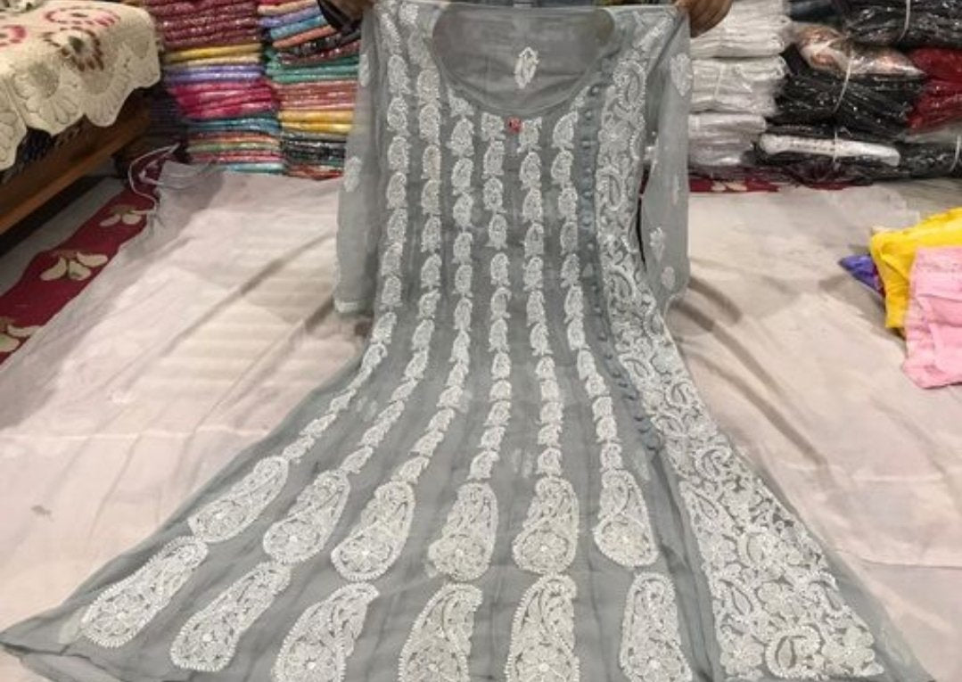Hand Embroidered Pure Lucknowi Chikankari Kurti
