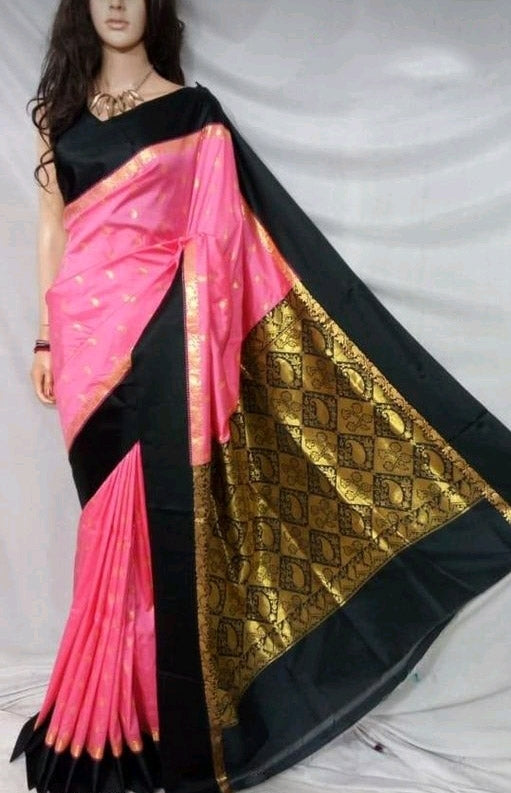 Women's Banarasi Kanjivaram Silk Saree with Blouse Piece