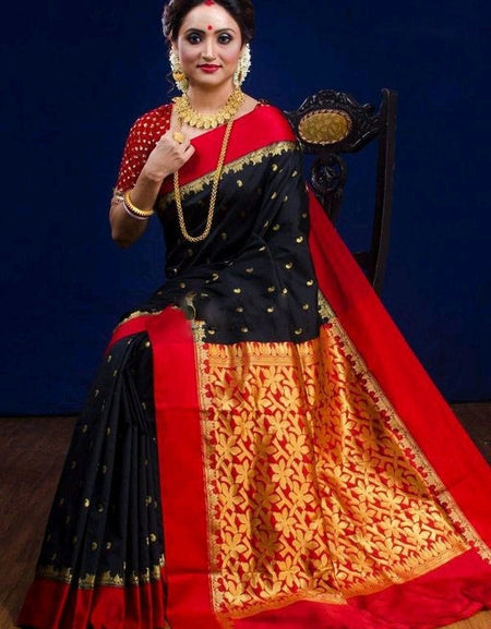 Women's Banarasi Kanjivaram Silk Saree with Blouse Piece