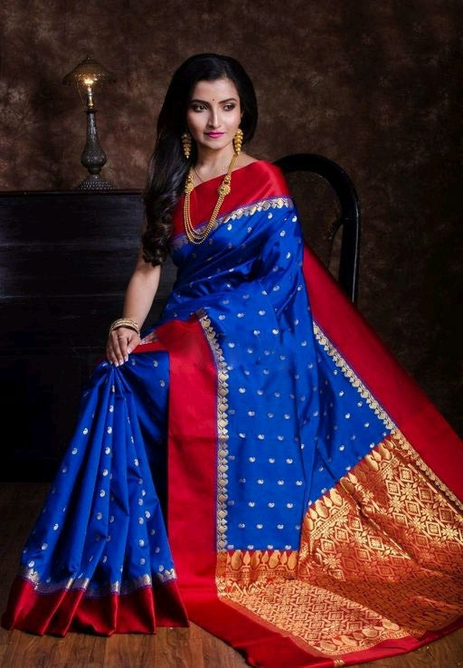 Women's Banarasi Kanjivaram Silk Saree with Blouse Piece