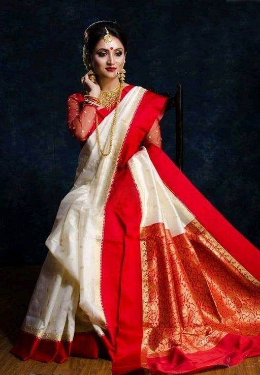 Women's Banarasi Kanjivaram Silk Saree with Blouse Piece