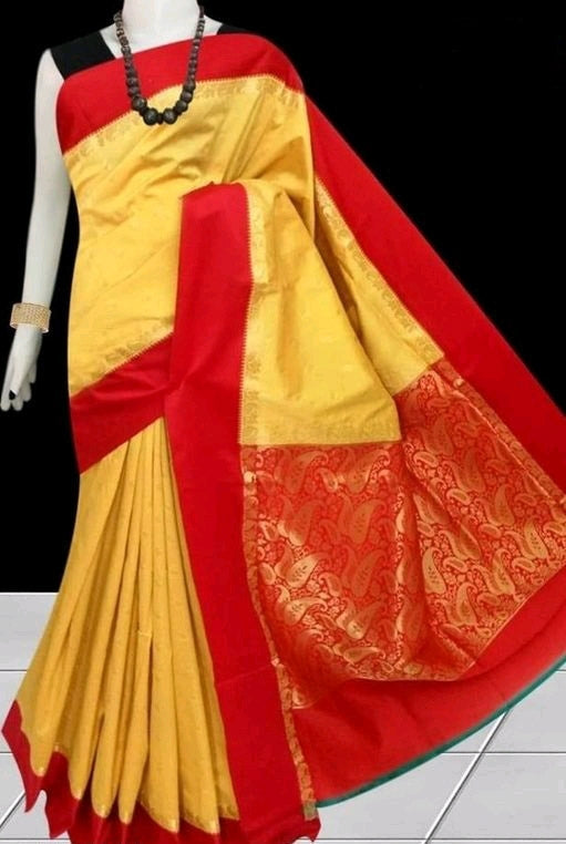 Women's Banarasi Kanjivaram Silk Saree with Blouse Piece