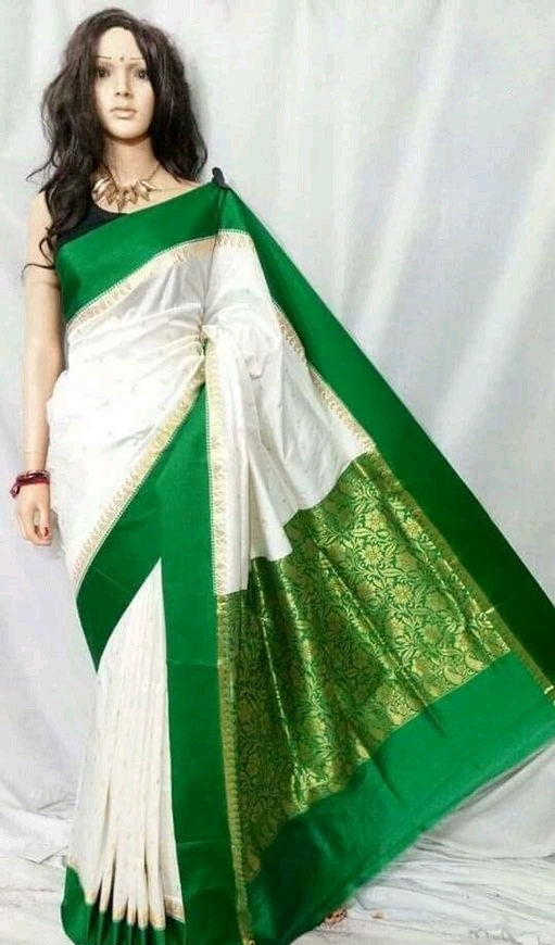 Women's Banarasi Kanjivaram Silk Saree with Blouse Piece