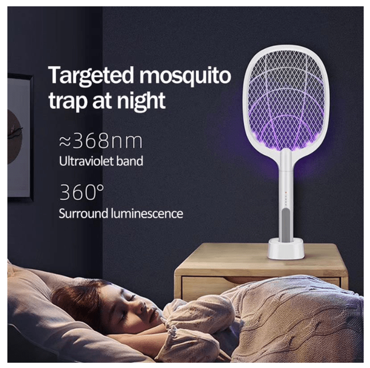 2 in 1 Mosquito USB Rechargeable Racket and Bug Zapper